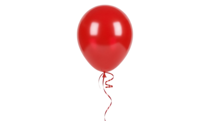 Shiny red balloon PNG isolated on transparent background, festive party decoration for birthday celebration and special events