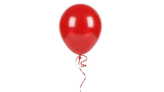 Shiny red balloon PNG isolated on transparent background, festive party decoration for birthday celebration and special events