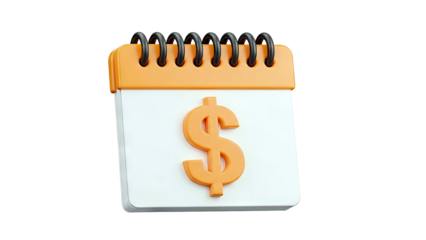3D Calendar with Dollar Sign
