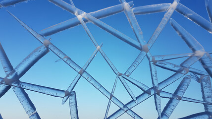 Fototapeta premium blue glass roof on the blue background