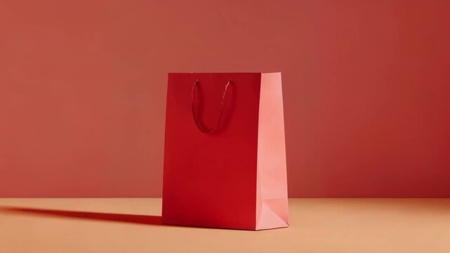 Single shopping bag on warm studio background presenting modern retail simplicity consumer choice and clean brand focused composition for commercial and lifestyle themes