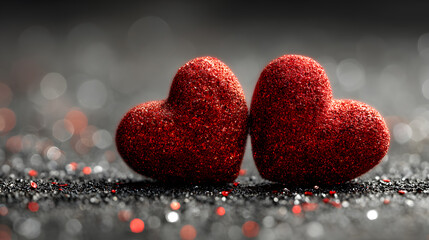 Valentine&rsquo;s Day Love Concept with Red Hearts