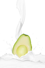 Milk Splash With Fresh Avocado