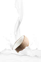 Milk splash with fresh coconut