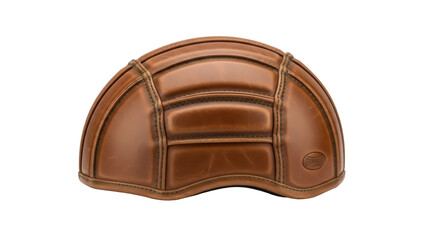 Retro brown leather rugby ball PNG isolated on transparent background, vintage sports equipment for design projects and sports-themed compositions