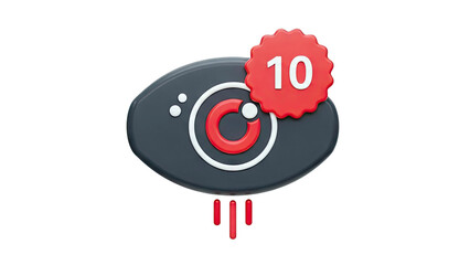 Eye icon with notification badge