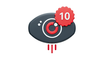 Eye icon with notification badge