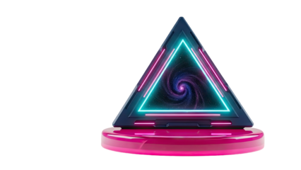 Neon Triangle Gateway to a Cosmic Swirl