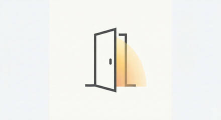 Open door with warm light symbolizing new beginning