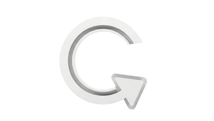 3D White Arrow Forming Letter G