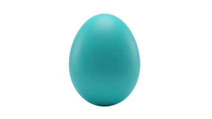 Teal blue Easter egg PNG isolated on transparent background, spring holiday decoration element for graphic design and festive projects