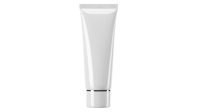 Cosmetic tube mockup isolated PNG on transparent background, blank container for cream lotion gel or toothpaste packaging design