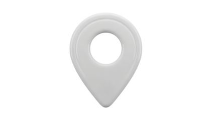 Gray map pointer isolated PNG, location pin icon for navigation and travel apps on transparent background