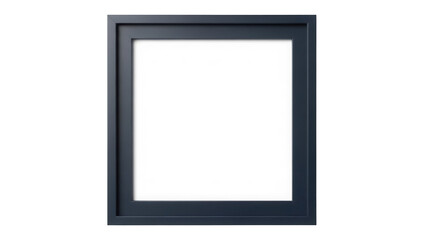 Dark blue square frame PNG isolated on transparent background, modern border for picture or certificate, simple design element