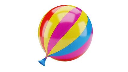 Colorful striped balloon PNG isolated on transparent background, party decoration for birthday and celebration events