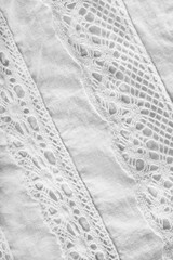 White fabric details closeup