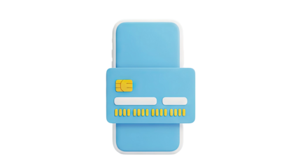 3D Render of Credit Card on Smartphone
