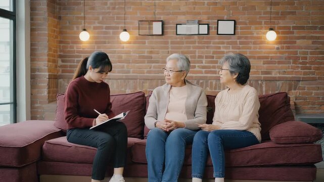 Therapist Counseling Senior Woman - Supportive Mental Health Session with Patient and Healthcare Professional - Powered by Adobe