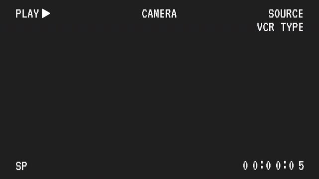 VHS tape playing screen captures the nostalgic essence of vintage technology, perfect for retro design projects and digital media content.