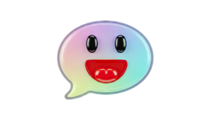 Happy Rainbow Speech Bubble Emoji