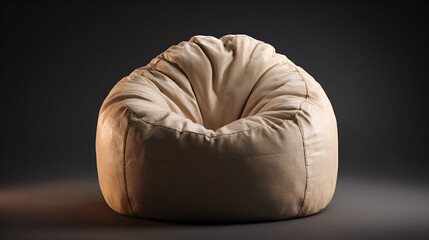 Comfortable Tan Suede Beanbag Seating with Textured Stitching Details