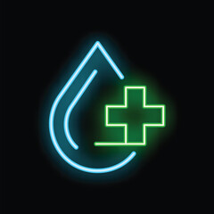 Obraz premium Neon sign representing access to clean water and sanitation, perfect for projects related to global water crisis