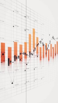Statistical graph with business finance concept, 3d rendering 4k