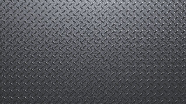 Grungy Metallic Diamond Plate Background 3D Render