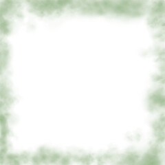 Obraz premium Green smoke square, haze frame, overlay effect on a white background. Magic fog, vapor, abstract vector illustration