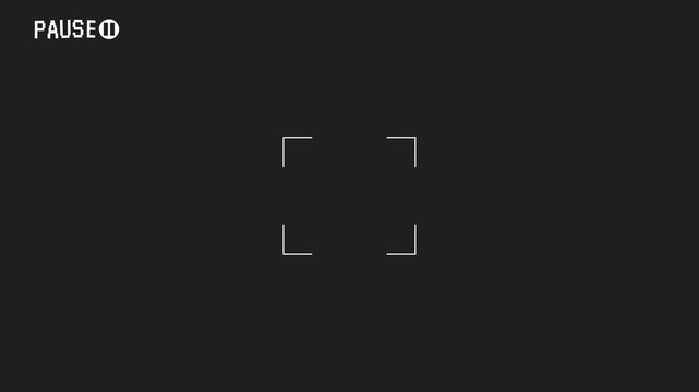 VHS tape playing screen with pause icon, suitable for video editing software interfaces or tech articles about video production. Useful for multimedia projects.