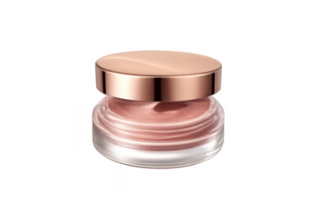 Skincare cream in rose gold glass jar