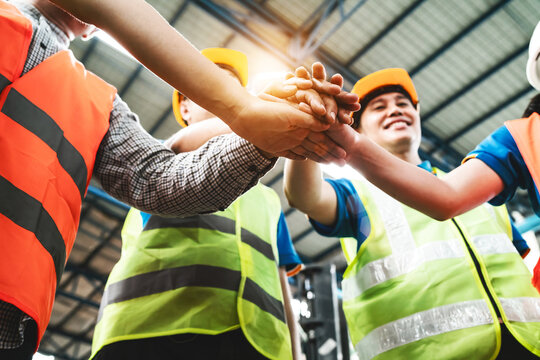Mission vision business corporate team building corporate teamwork industry job.Mission strategy for start up business people holding hands fist bump together. Leadership Mission vision values Concept
