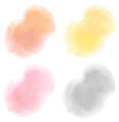 水彩風にじみイラストセット　ウォームトーン
