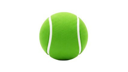 Single Green Tennis Ball on White Background