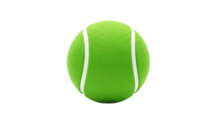 Single Green Tennis Ball on White Background