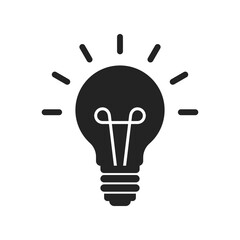 Light bulb icon in flat style. Lightbulb vector illustration on isolated background. Idea sign business concept.