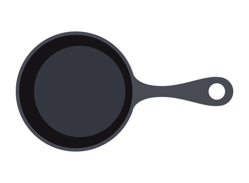 Frying pan icon in flat style. Kitchen equipment vector illustration on isolated background. Kitchenware sign business concept.