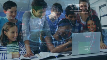 Animated global network and education connections concept video.