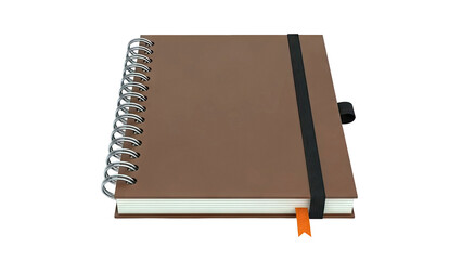 Brown Spiral Notebook with Elastic Closure and Bookmark