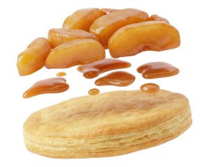 Deconstructed Turnover: Exploded View of Pastry Ingredients on White