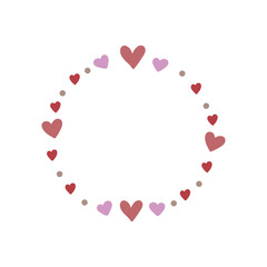 シンプルなハートの輪フレーム素材【バレンタイン】