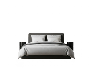 Modern bed design isolated on transparent background