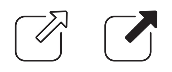 External Link Icon Set, in Line and Solid Style, UI UX Icon, Vector Illustration.
