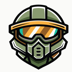 design logo vector illustration mascot icon combat helmet