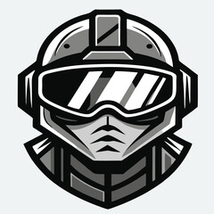 design logo vector illustration mascot icon combat helmet
