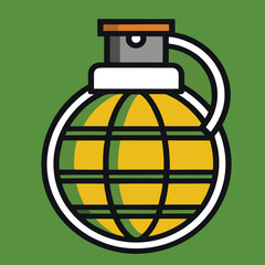 design logo vector illustration mascot icon hand grenade war