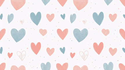 Seamless Pastel Heart Pattern Background for Valentine&rsquo;s Day Design