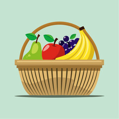 basket with fruits and berries
