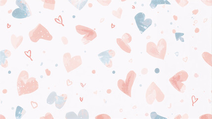 Seamless Pastel Heart Pattern Background for Valentine&rsquo;s Day Design