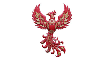 Obraz premium Emblematic Red and Gold Phoenix Sculpture